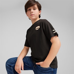 キッズ ボーイズ プーマ チーム フォー ザ ファンベース グラフィック Tシャツ 104-164cm, PUMA Black, extralarge-JPN