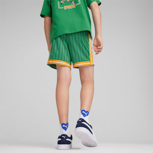 For the Fanbase Big Kids' Basketball Shorts, Archive Green, extralarge