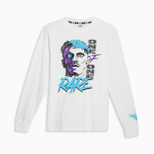 Playera de básquetbol de manga larga para hombre PUMA x LAMELO BALL  Blue Hive, PUMA White, extralarge