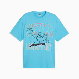 MELO x DEXTER'S LAB Men's Basketball Tee, Bright Aqua, extralarge