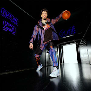 MELO IRIDESCENT Woven Men's Basketball Jacket, Ultraviolet, extralarge-IND