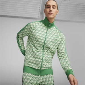 T7 Men's Track Jacket, Archive Green-AOP, extralarge
