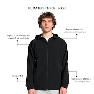 PUMATECH Men's Track Jacket, PUMA Black, extralarge-IND