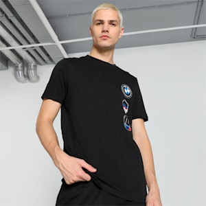BMW M Motorsport Garage Crew Men's T-shirt, PUMA Black, extralarge-IND