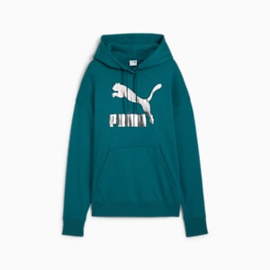 CLASSICS Shiny Logo Women's Hoodie, Cold Green, extralarge