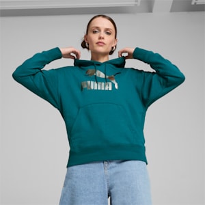 Sudadera con capucha para mujer CLASSICS Shiny Logo, Cold Green, extralarge