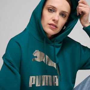 CLASSICS Shiny Logo Women's Hoodie, Cold Green, extralarge