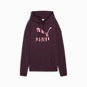 CLASSICS Shiny Logo Women's Hoodie, Midnight Plum, extralarge