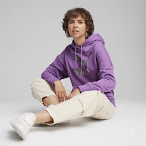 CLASSICS Shiny Logo Women's Hoodie, Ultra Violet, extralarge