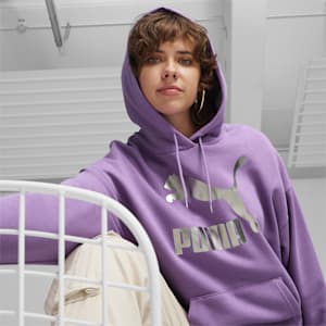 CLASSICS Shiny Logo Women's Hoodie, Ultra Violet, extralarge