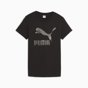 Playera para mujer CLASSICS Shiny Logo, PUMA Black, extralarge