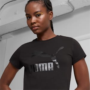 T-shirt à logo brillant CLASSICS Femme, PUMA Black, extralarge