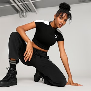 ICONIC T7 Women's Crop T-shirt, PUMA Black, extralarge-IND