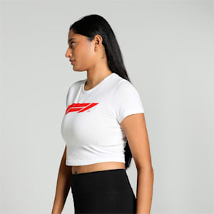 F1 Motorsport Women's Slim Fit Crop T-shirt, PUMA White, extralarge-IND