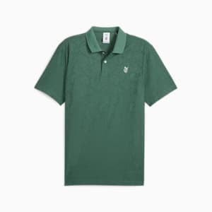 メンズ ゴルフ PUMA x QGC ジャカード ペイズリー 半袖 ポロシャツ, Deep Forest, extralarge-JPN
