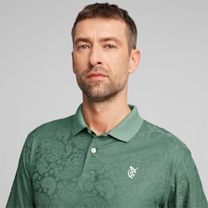 メンズ ゴルフ PUMA x QGC ジャカード ペイズリー 半袖 ポロシャツ, Deep Forest, extralarge-JPN