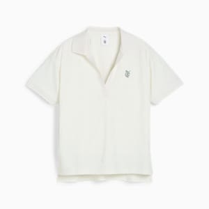 ウィメンズ ゴルフ PUMA x QGC リラックス クロップ 半袖 ポロシャツ, Warm White, extralarge-JPN