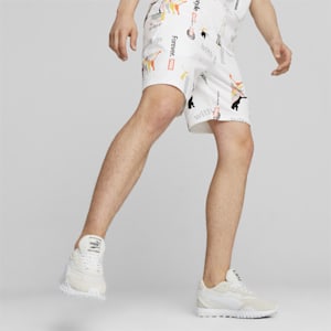 CLASSICS BRAND LOVE Men's Shorts, PUMA White-AOP, extralarge-IND