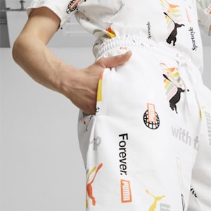 CLASSICS BRAND LOVE Men's Shorts, PUMA White-AOP, extralarge-IND
