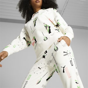 CLASSICS AOP Women's Sweatpants, Warm White, extralarge-IND