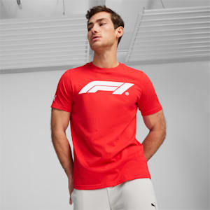 F1 Men's Motorsport Logo Tee, Pop Red, extralarge-IND