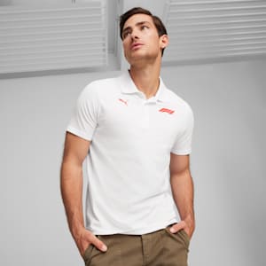 F1 Logo Men's Motorsport Polo, PUMA White, extralarge-IND