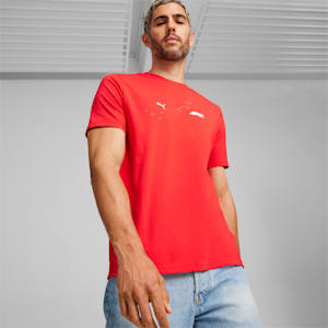 F1 Motorsport Graphic Men's T-shirt, Pop Red, extralarge-IND