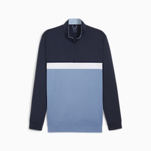 Pure Colorblock Men's Golf 1/4 Zip Pullover, Deep Navy-Zen Blue, extralarge