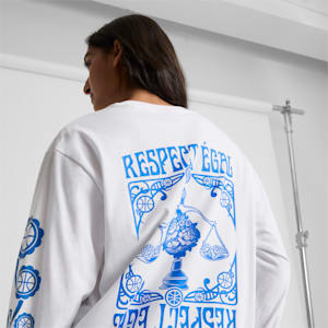 Camiseta de manga larga de baloncesto para mujer STEWIE x CITY OF LOVE, PUMA White, extralarge