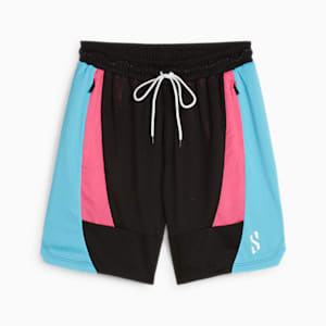 Shorts para hombre Scoot x Northern Lights, PUMA Black-Bright Aqua-Glowing Pink, extralarge