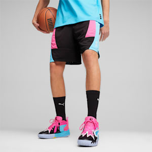 Shorts para hombre Scoot x Northern Lights, PUMA Black-Bright Aqua-Glowing Pink, extralarge