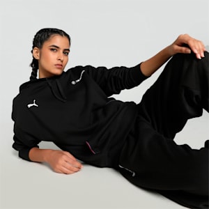 BMW M Motorsport Women's Relaxed Fit Hoodie, PUMA Black, extralarge-IND