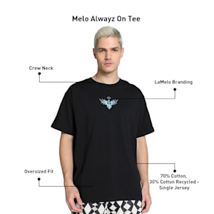 Melo Alwayz On Men's Oversized Basketball Tee, PUMA Black, extralarge-IND