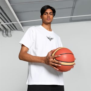 Melo Alwayz On Men's Oversized Basketball Tee, PUMA White, extralarge-IND