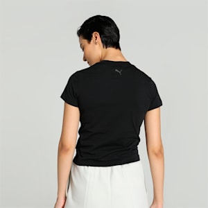 Scuderia Ferrari Women's Slim Fit Babydoll T-shirt, PUMA Black, extralarge-IND