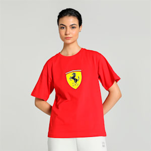 Scuderia Ferrari Women's Graphic Relaxed Fit T-shirt, Rosso Corsa, extralarge-IND