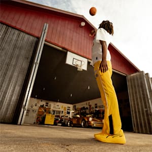 Pants tejidos de baloncesto para hombre PUMA x PORSCHE, Sport Yellow-PUMA Black, extralarge