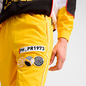 Pants tejidos de baloncesto para hombre PUMA x PORSCHE, Sport Yellow-PUMA Black, extralarge