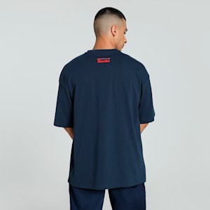 Porsche Legacy Statement Logo Oversized Fit Motorsport Tee, Club Navy, extralarge-IND
