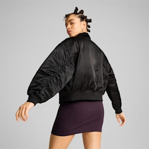 Blouson aviateur en satin Femme, PUMA Black, extralarge