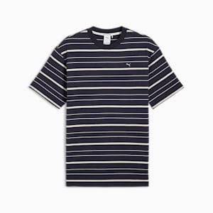 MMQ Men's Striped Tee, New Navy, extralarge