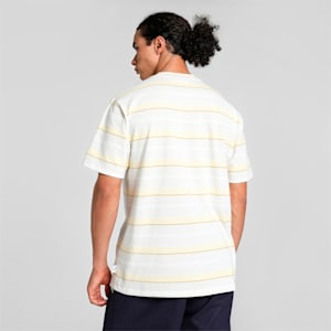 MMQ Striped Men's Relaxed Fit Tee, Alpine Snow, extralarge-IND