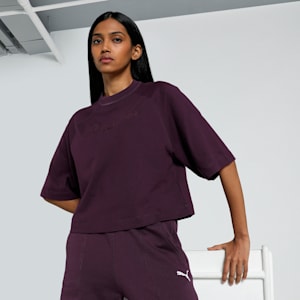 CLASSICS Women's Oversized Tee, Midnight Plum, extralarge-IND