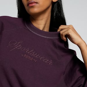 CLASSICS Women's Oversized Tee, Midnight Plum, extralarge-IND