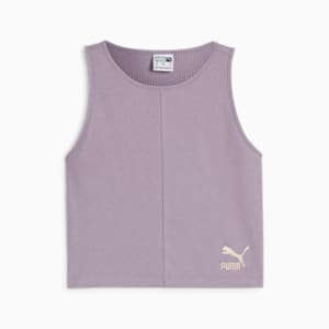 CLASSICS Women's Ribbed Crop Top, Pale Plum, extralarge