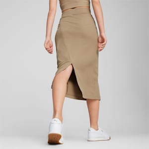 CLASSICS Women's Ribbed Midi Skirt, Oak Branch, extralarge