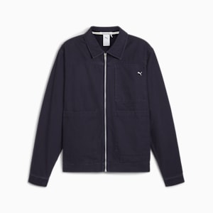 MMQ Men's Zip Overshirt, New Navy, extralarge