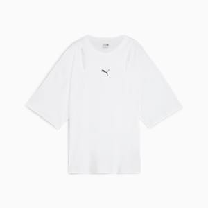DARE TO Women's Oversized Cut-Out Tee, PUMA White, extralarge