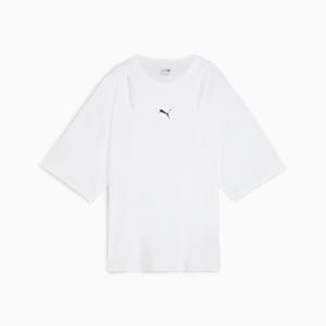 Remera oversize con recortes DARE TO para mujer, PUMA White, extralarge