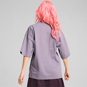 DARE TO Women's Oversized Cut-Out Tee, Pale Plum, extralarge